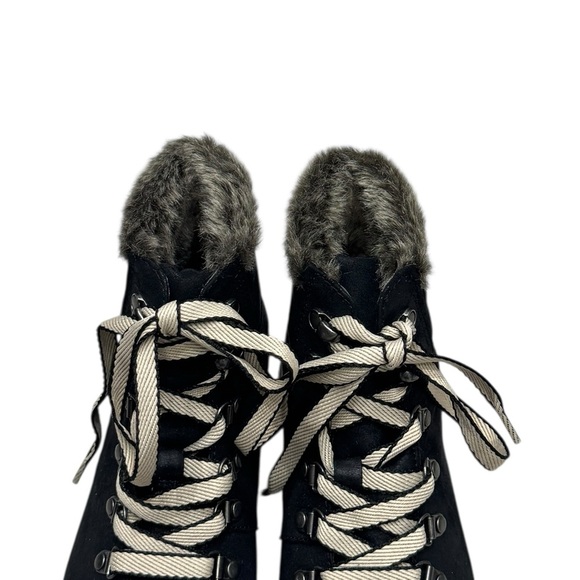 Women’s Cliffs By White Mountain Hallett Faux Fur Trim  Lace Up Boots- Size 8.5 - Picture 7 of 10